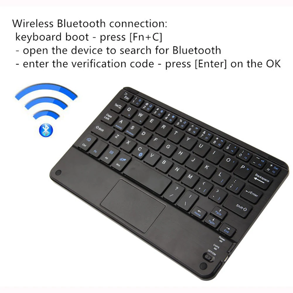 Беспроводная Bluetooth клавиатура с тачпадом Универсальная Портативная
