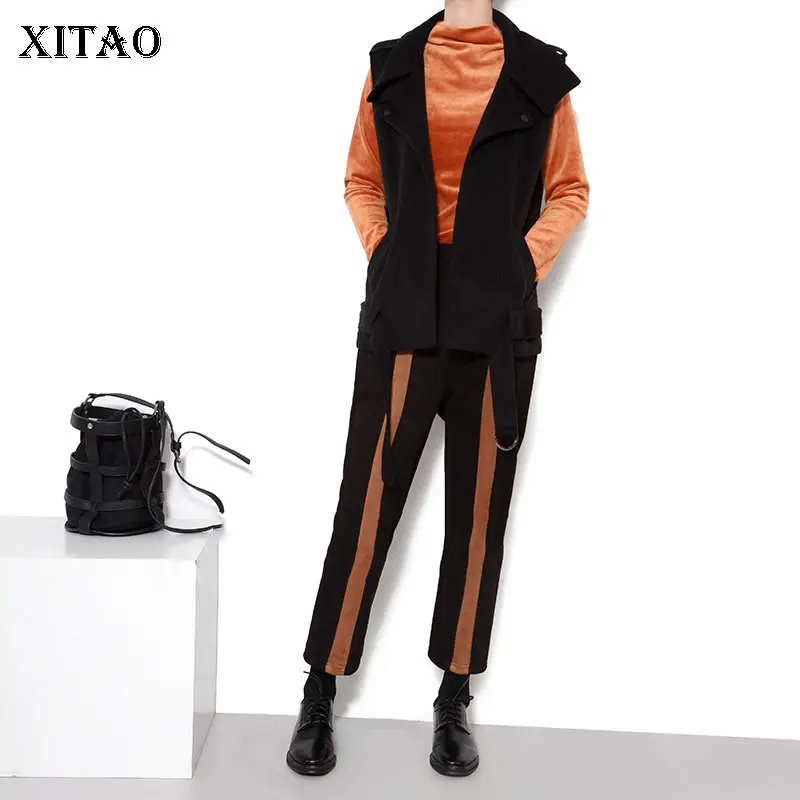 XITAO необычный женский топ корейская мода новинка тонкий дикий Джокер отложной