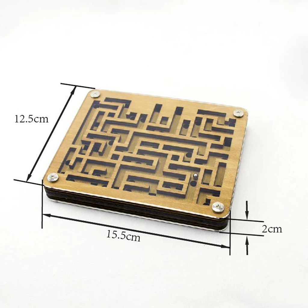 

Traditional Wood Table Maze Balance Board Puzzle Game Solitaire Kids Adults Gifts 6inch