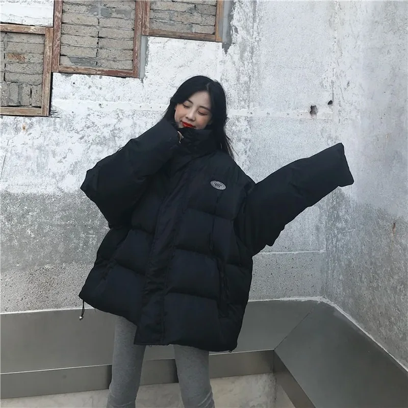 

Winter Thickened Cotton-padded Clothes Cotton-padded Clothes Women's New Fashion Solid Color Casual Simple All-match Loose Coat