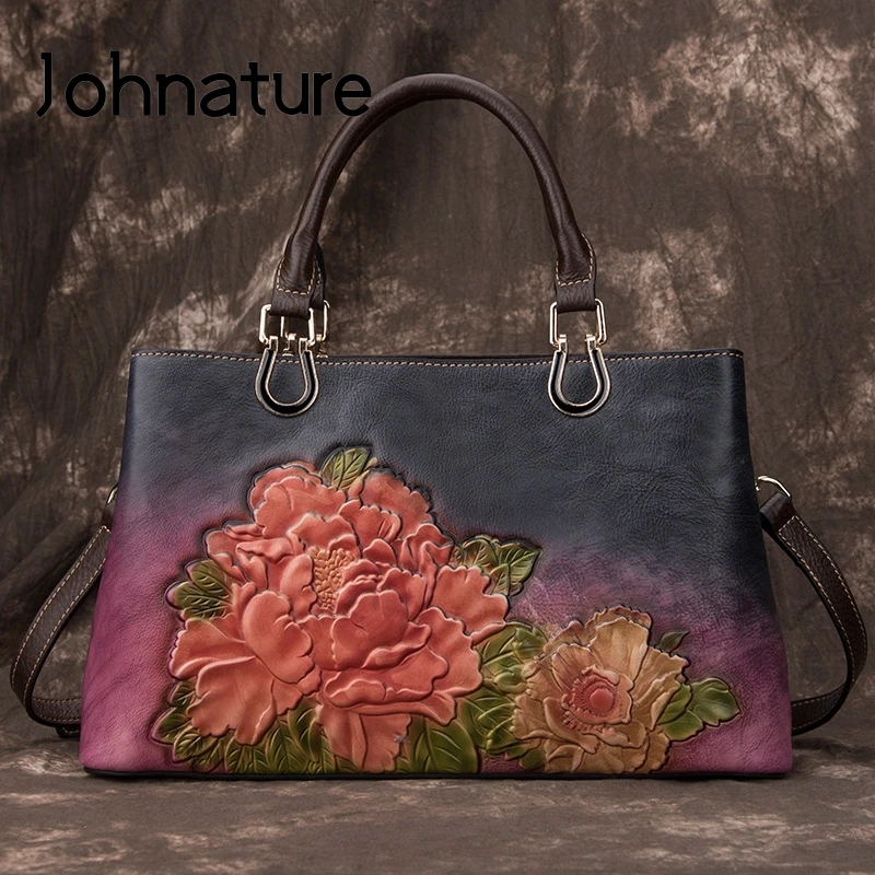 Женские сумки из натуральной кожи Johnature дизайнерские через плечо ручной работы с