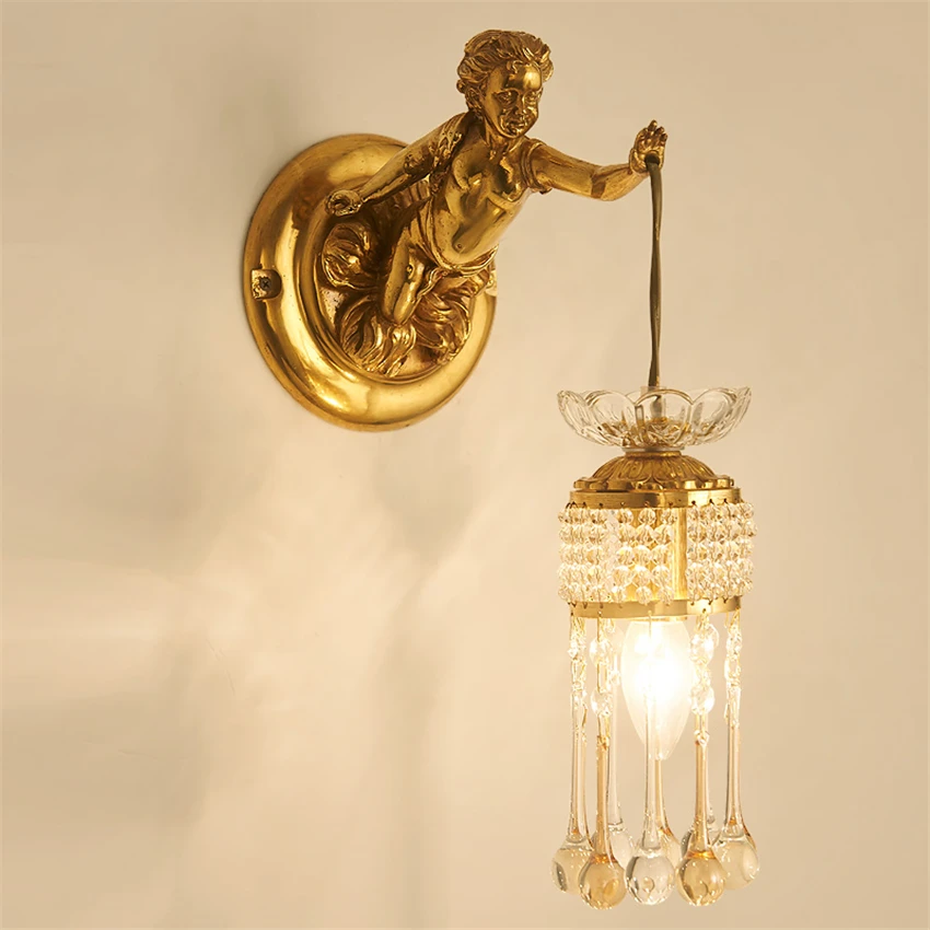 Французский ангел Роскошные Настенные светильники в Европейском стиле