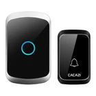 CACAZI беспроводной дверной звонок DC с батарейным питанием водонепроницаемый 36 колокольчиков 5 громкость 300 м Диапазон домашней безопасности беспроводной дверной звонок