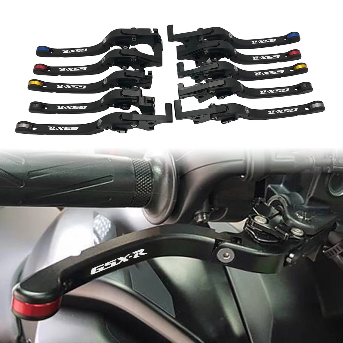 

GSXR LOGO Motorcycle CNC Foldable Brake Clutch Hand Levers For Suzuki GSXR600 GSXR750 1997-2003 GSXR1000 2001-2004 GSR600 06-11