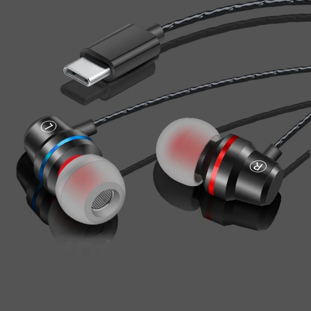 Наушники в ухо usb type-C наушники 4D стерео с микрофоном Регулятор громкости для Huawei Mate 10 Pro Xiaomi mi 6 8 mi x 2 Note 3
