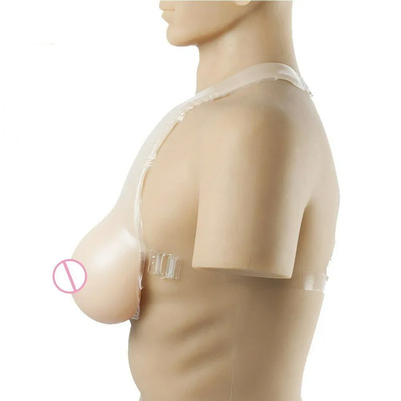 4100g  Fake Breast False Breast Silicone Breast Forms with Shoulder Straps Drag Queen Sticky Artificial Cosplay Latex Shapewear
