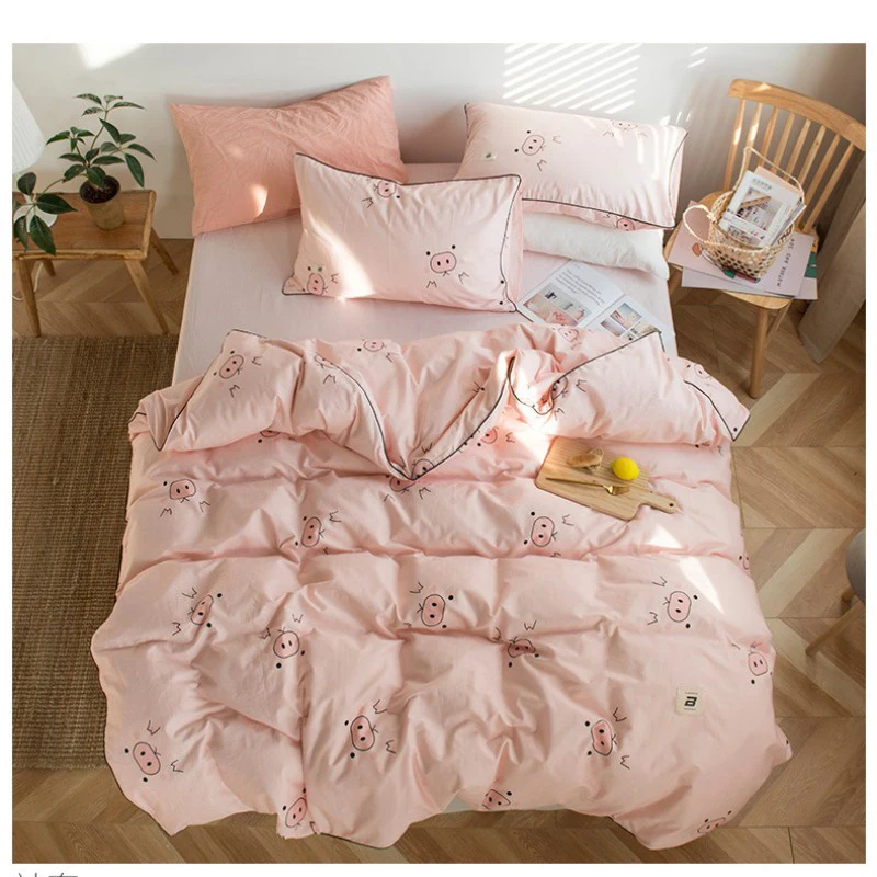 Прекрасный розовый поросенок Постельное белье для подростков детей Twin Queen хлопок