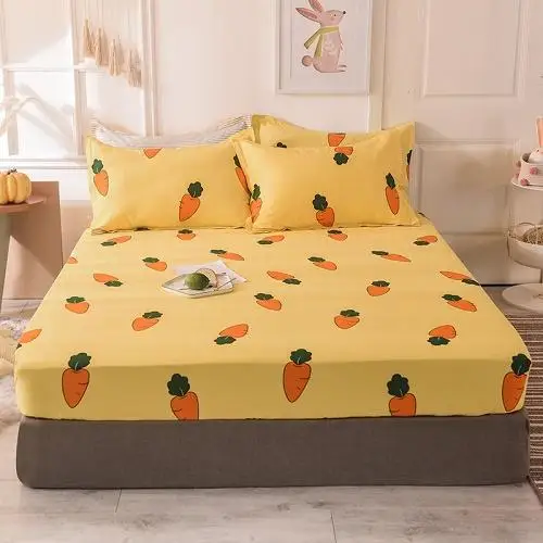 53 New Product 1pcs Cotton Printing bed mattress set with four corners and elastic band sheets - Цвет: huluobohuang
