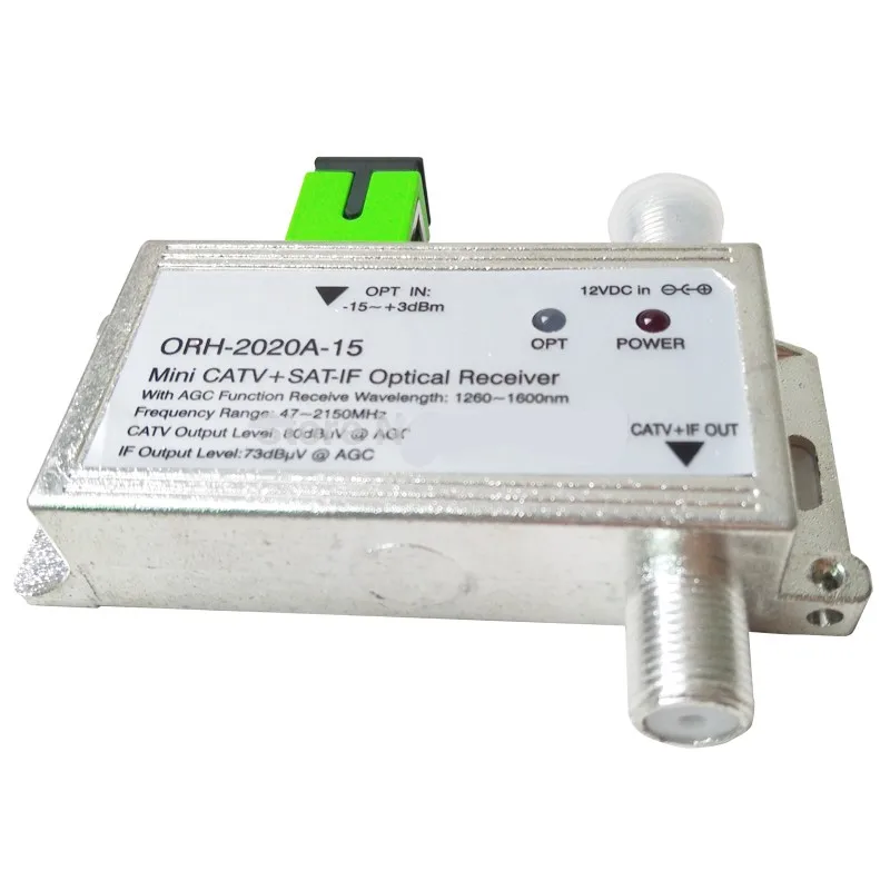FTTH ORH-2020-15 оптический приемник с AGC 1260-1660nm 47-2150MHz MINI CATV + SAT-IF встроенный фильтр |