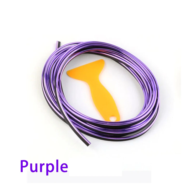 PURPLE 5 м автомобильный Стайлинг Слот литье отделка полоски зазор декоративная линия хром серебро синий красный фиолетовый золотой авто аксессуары - Название цвета: PURPLE