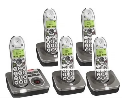 5 device Цифровой беспроводной телефон с автоматическим ответом и диктофоном, межтелефонным звонком и быстрым циферблатом, подсветкой ЖК Беспроводной Handfree home - Цвет: 5 device