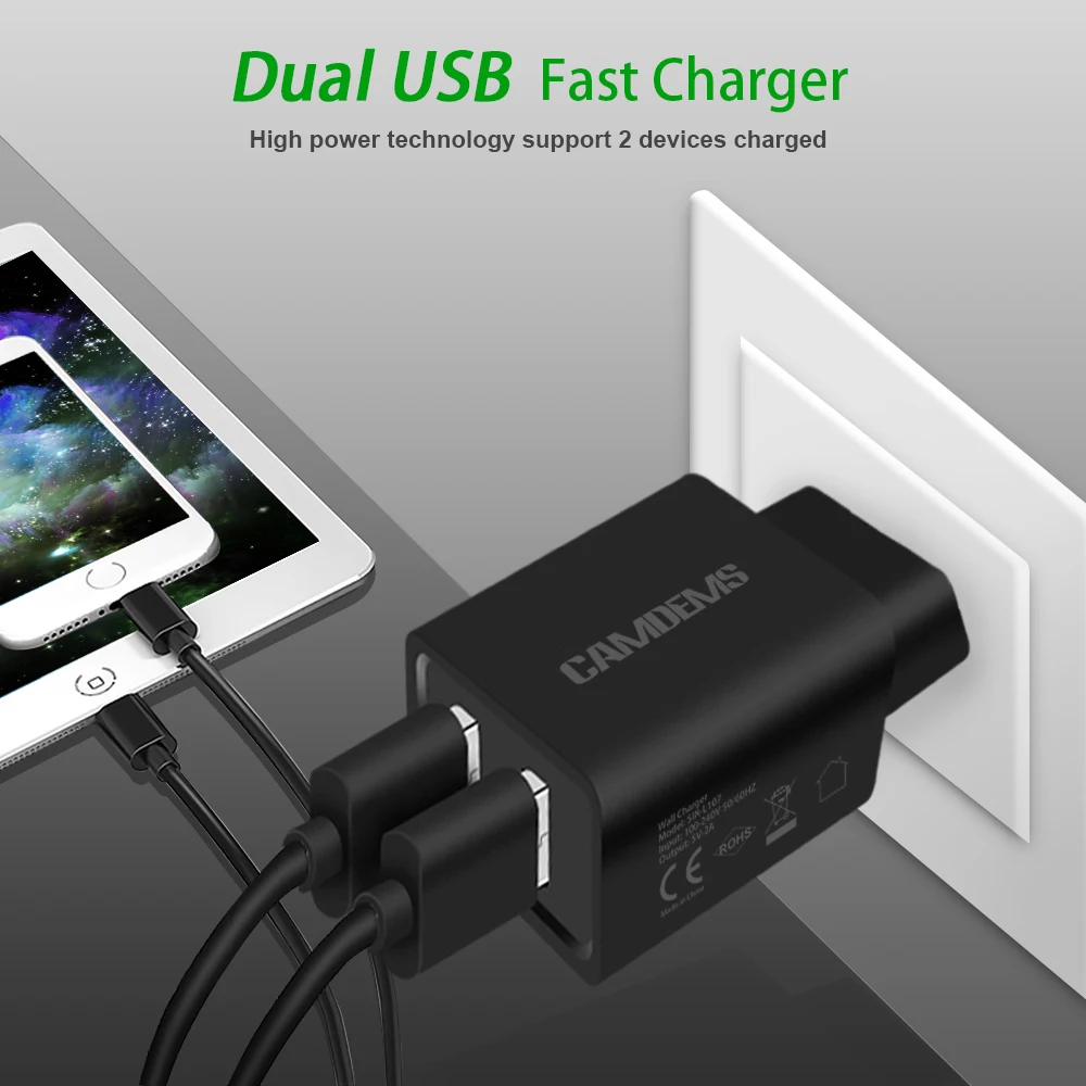 Зарядное устройство CAMDEMS для путешествий настенное зарядное оптовая продажа USB