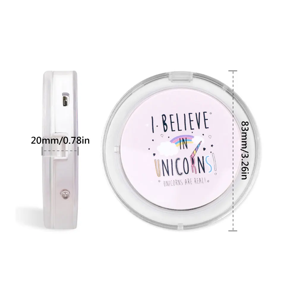 Компактное карманное зеркало для макияжа со светодиодсветильник кой складное