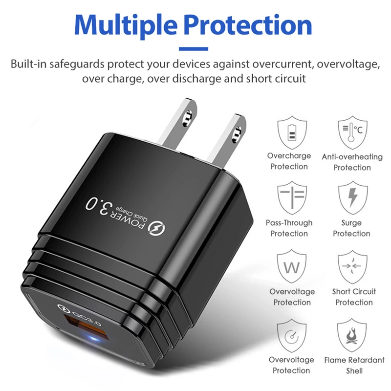 Штепсельная Вилка EU/US/UK быстрое зарядное устройство USB для путешествий настенный