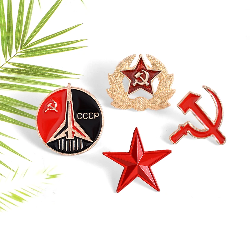 Броши CCCP эмалированная брошь самолет СССР звезда эмблема булавка для лацкана
