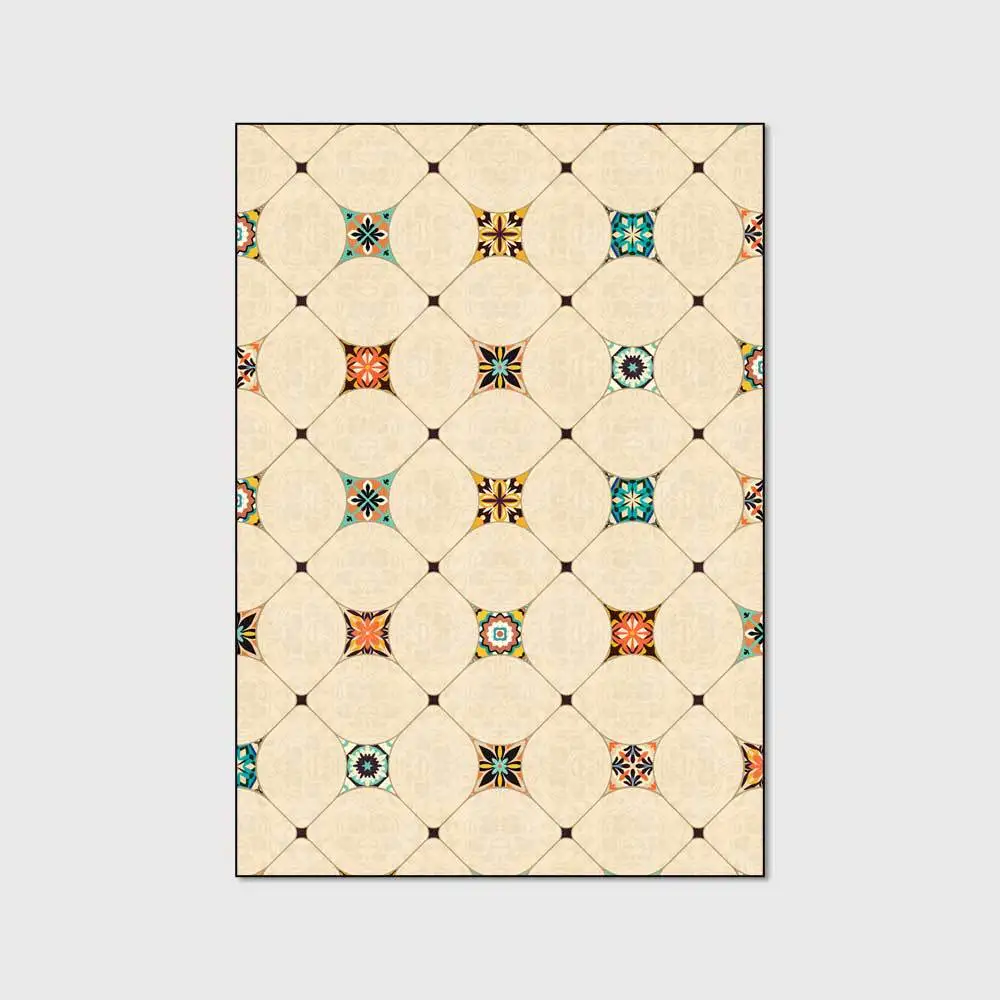 

Modern Fashion European Imitation Marble Wind Yellow Living Room Bedroom Bedside Carpet Mat CustomizationCustom Size