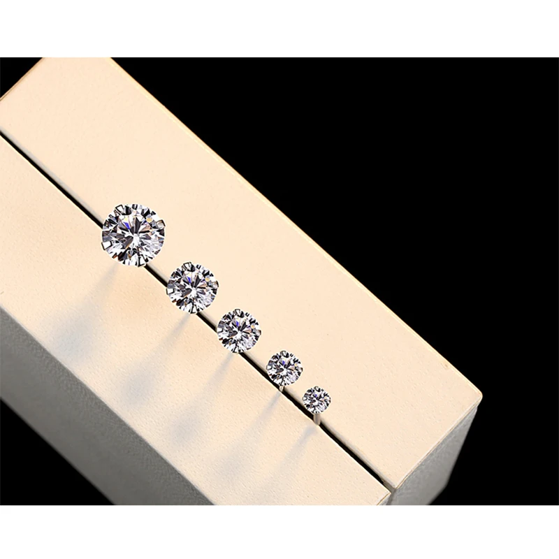 925 пробы серебряные серьги гвоздики для женщин Four Prong SONA Stone Trendv подарок на