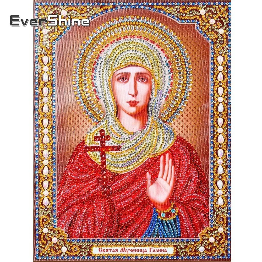 

EverShine Алмазная вышивка Религия Кристалл Круглый дрель особой формы DIY алмазов картина вышивки крестом Портрет домашнего декора