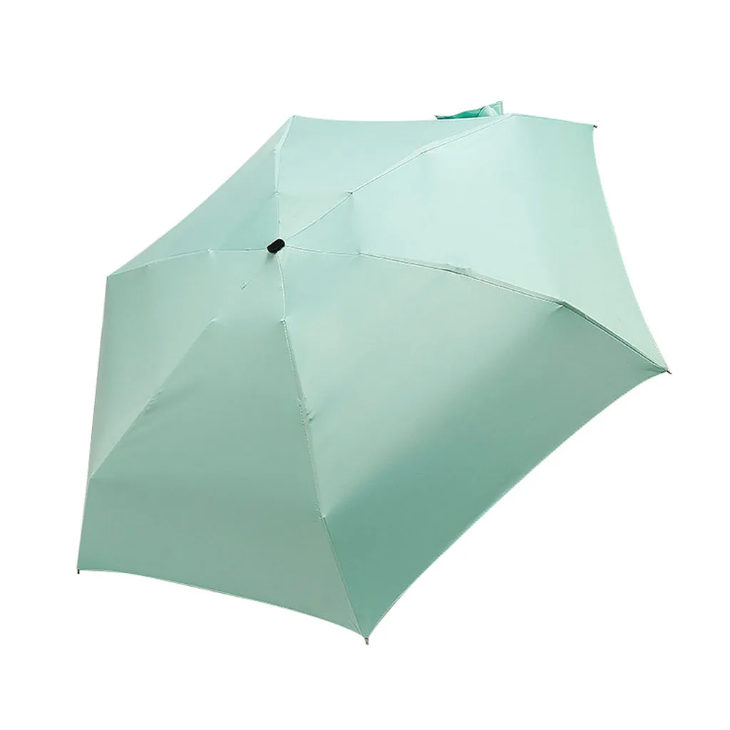 Green Transer 9color Flat Lightweight Sunny Rainy Five-Folding Umbrella Foldable Suncreen Mini Umbrellas 9905 - Цвет: Green