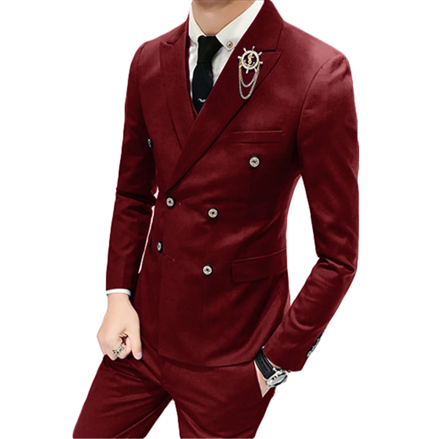 Для Мужчин's костюм 2 шт. двубортный Свадебные Смокинг Пиджаки Slim Fit женихов