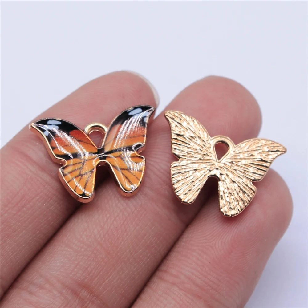 

10pcs 21x15mm KC Gold Plated Enamel Butterfly Charms For Jewelry Making DIY Jewelry Findings