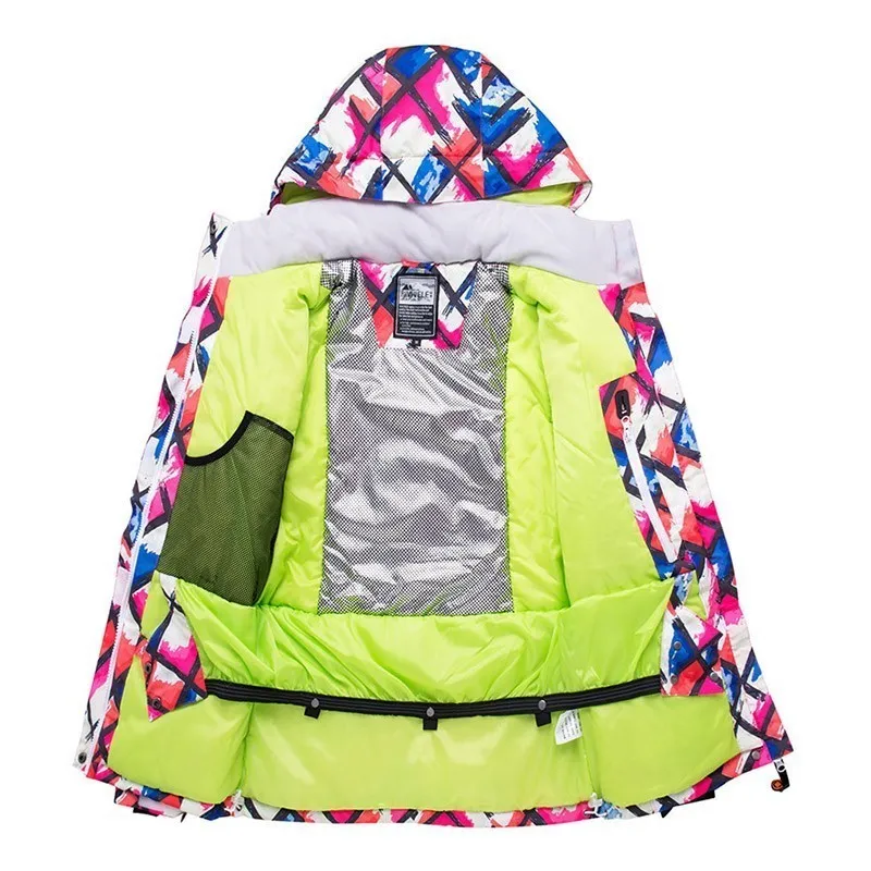 Лыжная куртка пальто для женщин ветрозащитная Водонепроницаемая Толстая теплая