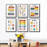 numbers alphabet wall art education canvas painting alphabet number posters baby room decor nursery poster print pictures nordic