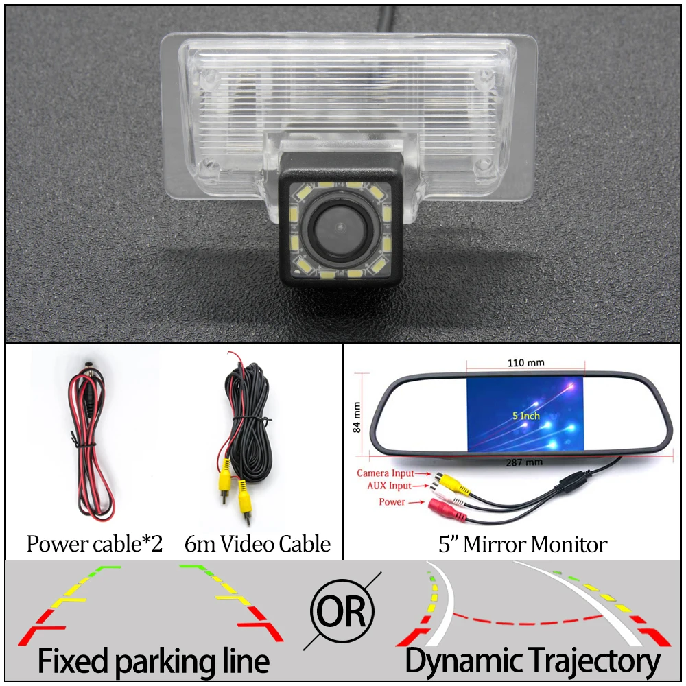 12LED N 5 in Mirror Камера заднего вида CCD для nissan paladin Altima TEANA Sylphy Venucia Almera TIIDA Bluebird Sentra автомобильная парковочная камера заднего вида - Название цвета: 12LED N 5 in Mirror