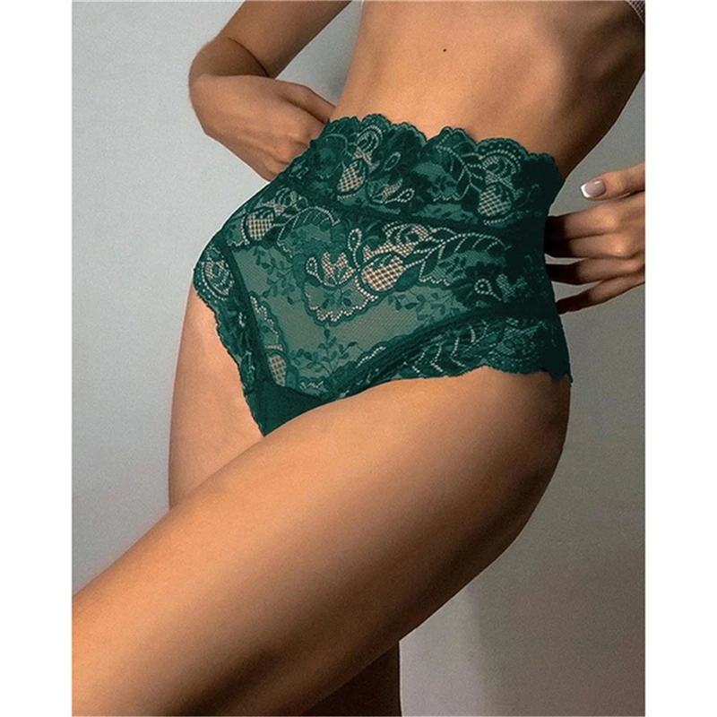 

Women New Sexy Lace Panties Ladies Knickers Lace Panties Mesh Floral Lingerie Female Seamless Briefs For Female Plus Size 2021