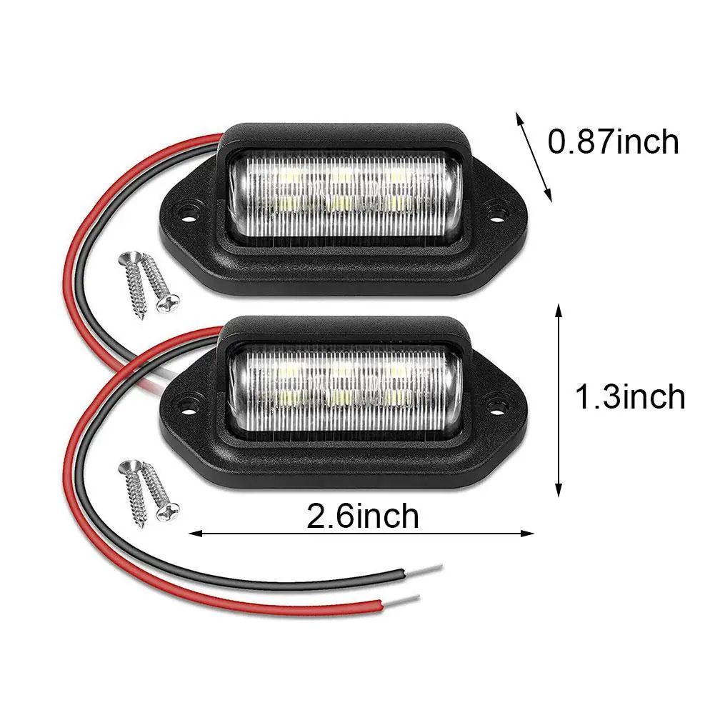 2 шт. 6 светодиодов светильник задний фонарь для номерного знака |