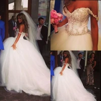 crystal beaded brides wedding dresses off the shoulder luxury wedding ball gowns vestidos de noiva casamento