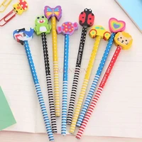 2pcs childrens primary school pencil with cute creative pencil with eraser