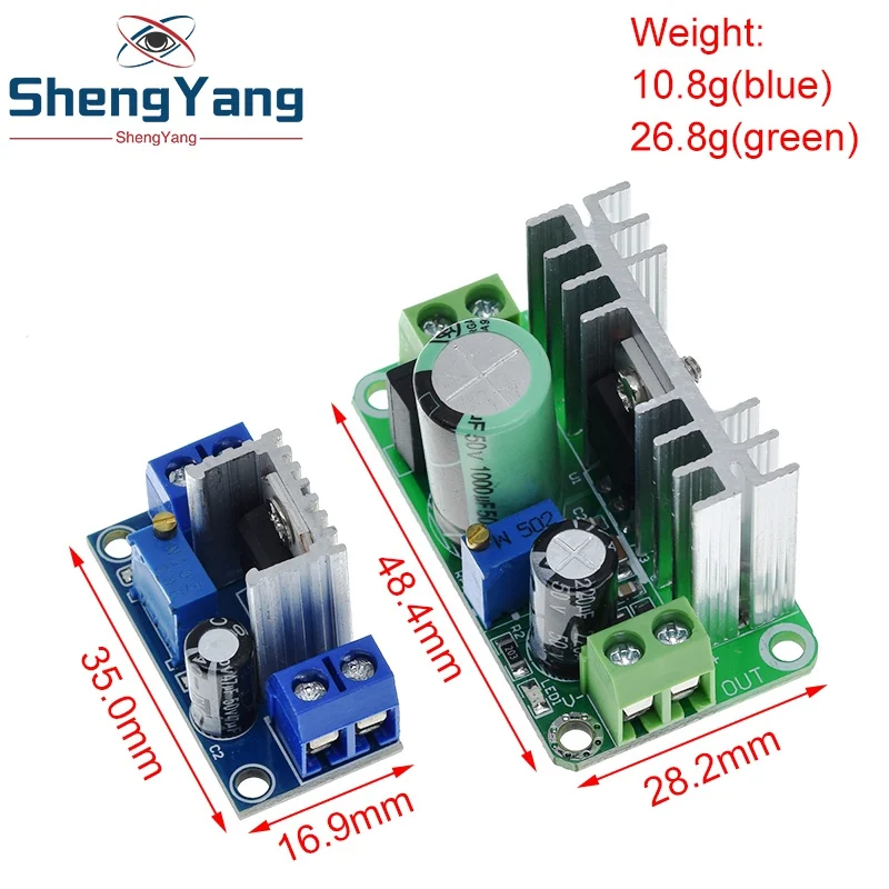 Регулируемый преобразователь LM317T DC-DC понижающий модуль платы линейный регулятор