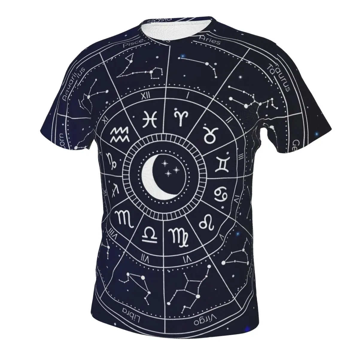 

American constellation Men and women's new casual short-sleeved fashion 3D printed street trend fun all-around T-shirt