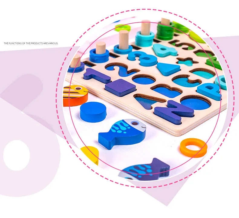Монтессори многофункциональные дошкольные деревянные для счета геометрическая