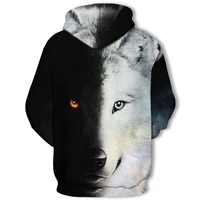 mens and womens hoodies 3d sudadera con capucha de moda harajuku fox li print wolf print casual all match top