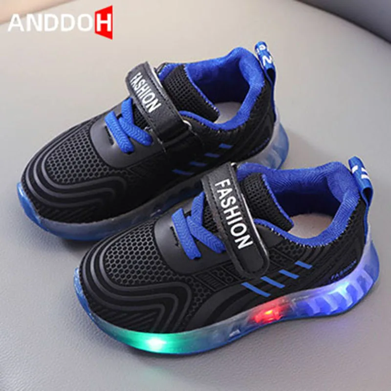 

Кроссовки Детские со светодиодной подсветкой, мягкая подошва, для начинающих ходить детей, размеры 21-30