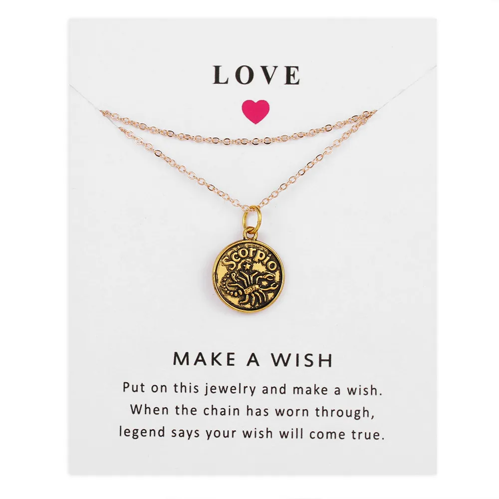 12 знаков созвездий Скорпион ожерелье золотые астрологические диски