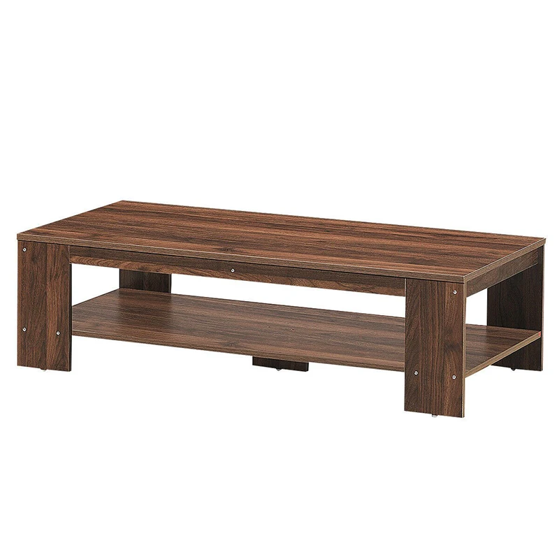 

2-Tier Rectangular Storage Shelf Coffee Table Waterproof Durable High Quality MDF Double-layer Large Storage Space Side Table