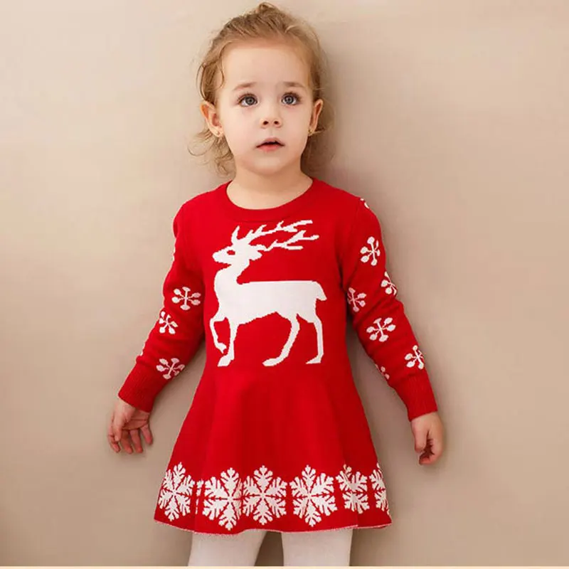 Платье принцессы для девочек рождественские детские платья вязаное праздничное