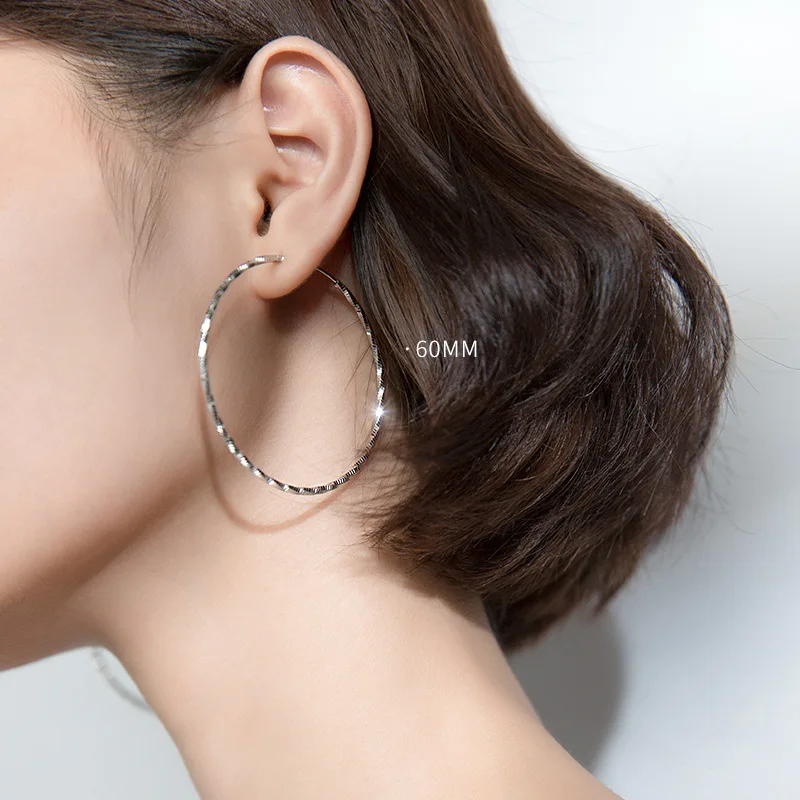 Серьги-кольца женские из серебра 100% пробы классические | Украшения и аксессуары