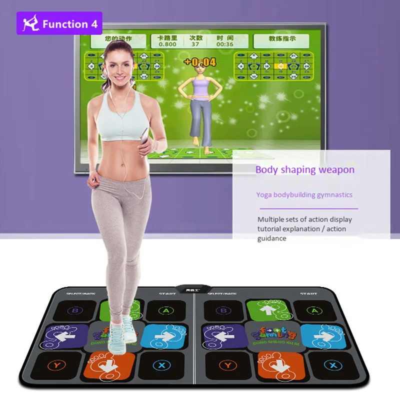 Goede Hdmi Hd Computer Tv Dual Gebruik Spel Dubbele Dansmat Yoga Fitness Sport Running Zingen Muziek Games Pc Tapijt Met 2 Gamepads Camera Tf