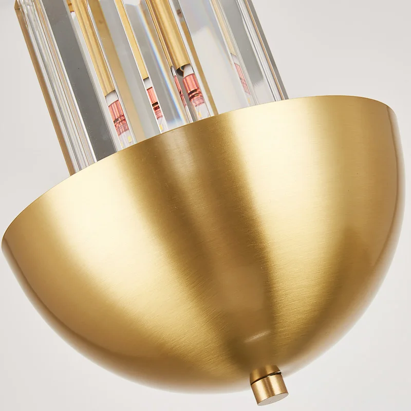 

Fss Modern Small Gold Simple Crystal Chandeliers For Living Room LED E14 Dining Room Hall Hanging Lamps Chandelier Lihgting