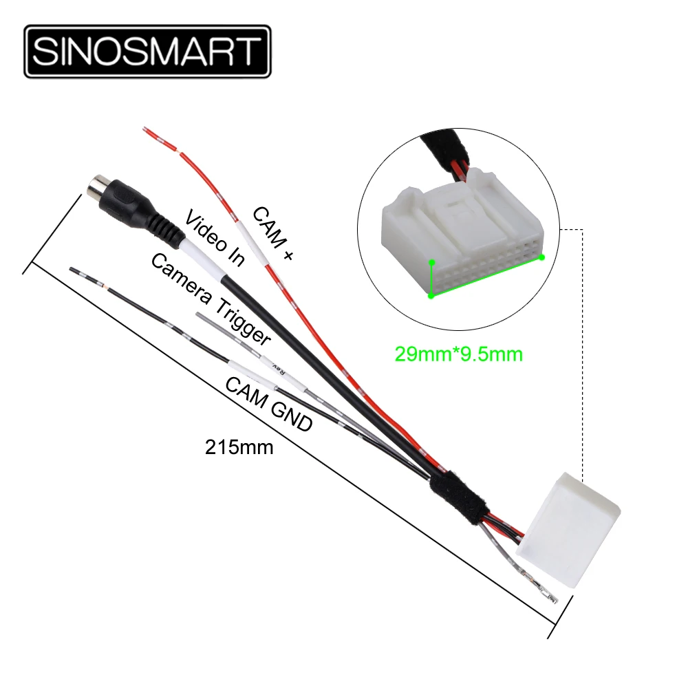 SINOSMART C28D 28 PIN Соединительный кабель для Toyota OEM Монитор Aux аудио и видео без повреждения автомобильной проводки