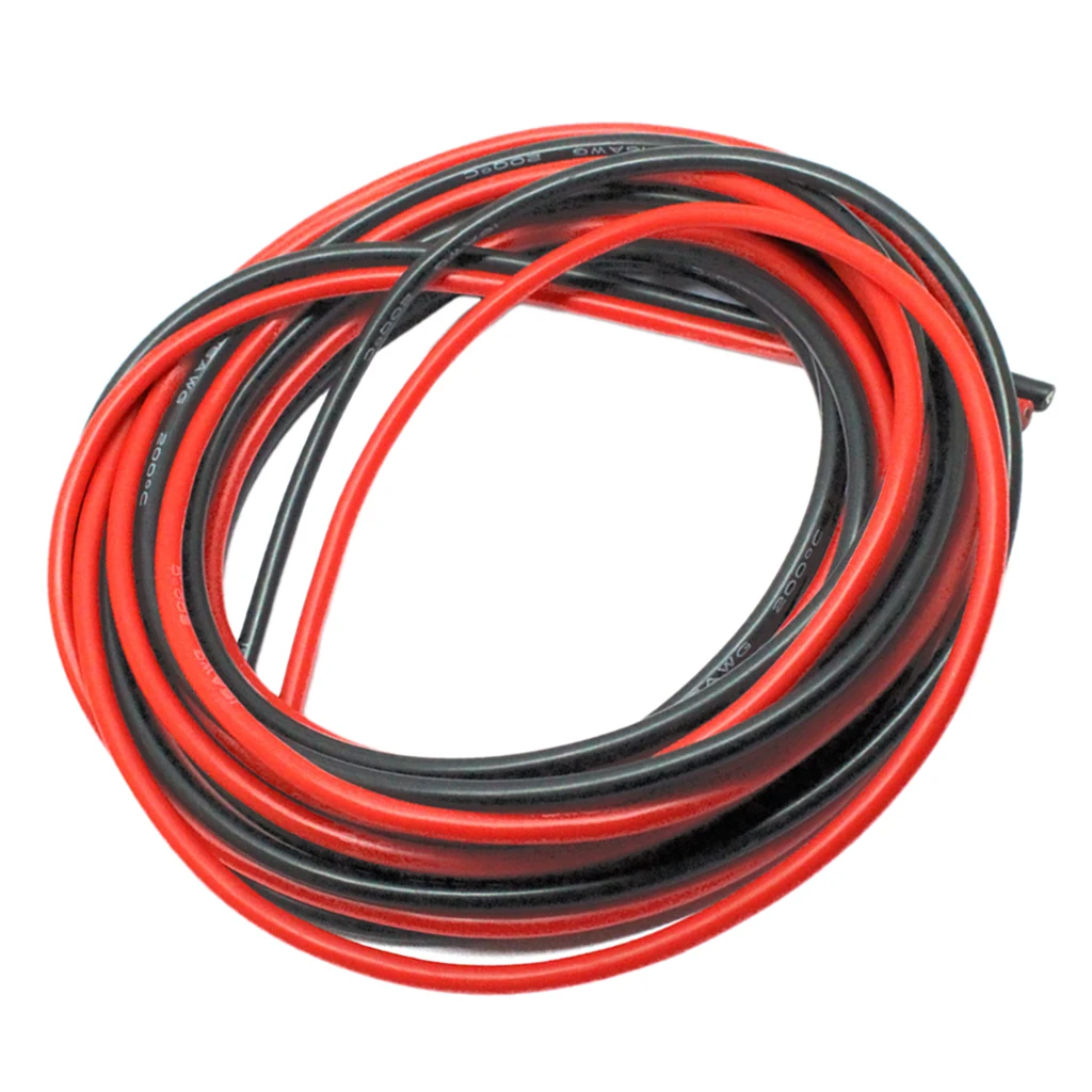 2Pcs 16AWG Flexible Silicone Cable High Temperature Resistant Black | Игрушки и хобби