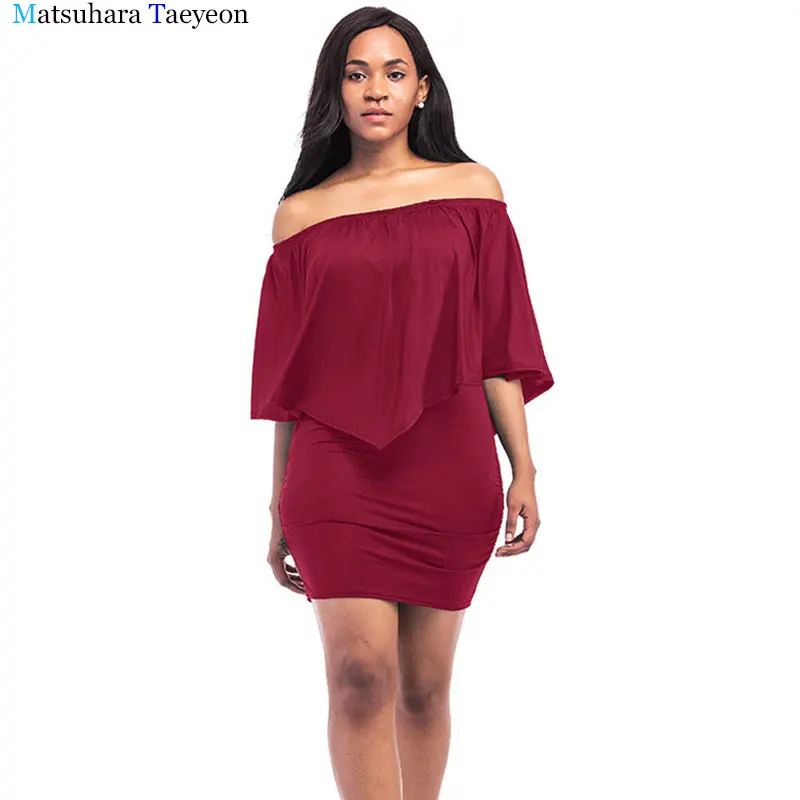 Женское платье футболка с открытыми плечами рукавами летучая мышь вечерние