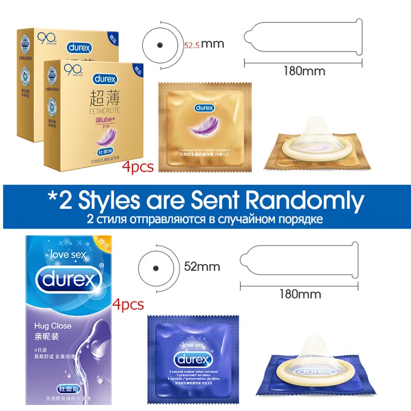 Durex презервативы 100 шт. для секса 4 вида из натурального латекса с дополнительной