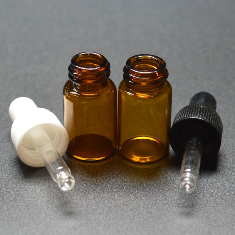 

10pcs Mini 3ml Amber Dropper Glass Bottle Dropper Vial with Pure Glass Dropper Perfume Sample Tubes Essential Oil Vial