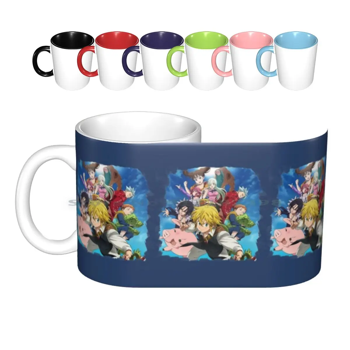 The Seven Deadly Sins Ceramic Mugs Coffee Cups Milk Tea Mug 7 Deadly Sins Escanor Diane Elaine Sins Gowther Envy One Punch Man