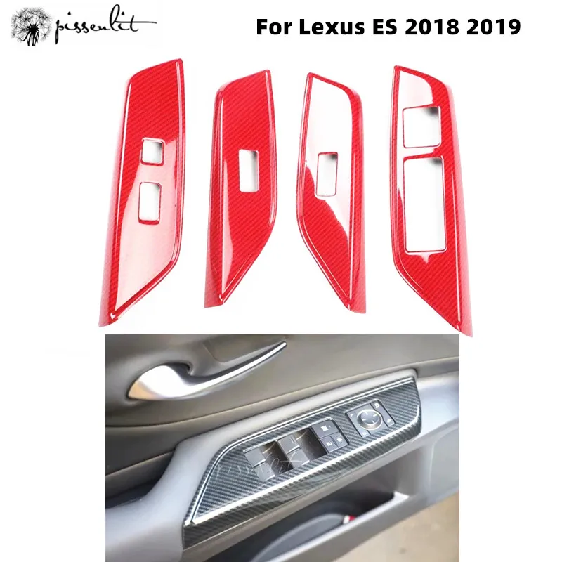 

Для Lexus ES ES200 ES300 ES260 2018 2019 аксессуары для интерьера из углеродного волокна Панель управления окошком отделка под дерево наклейки
